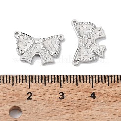 ロジウムメッキ 925 スターリングシルバー ペンダント  水玉模様のチャームが付いた蝶  テクスチャ  プラチナメッキ  11x16x1.2mm  穴：1mm&nbsp;STER-C003-20P