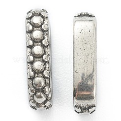 304ステンレススチールリンクリング  ドット付きの楕円形  アンティークシルバー  12x6.5x3mm  内径：8.5x3mm&nbsp;STAS-I181-024AS
