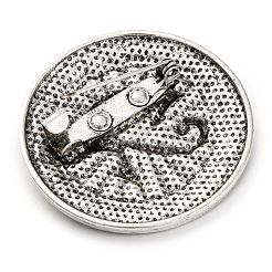 アイ・オブ・ラ合金＆プラスチックブローチピン  バックパック服の合金バッジ  アンティークシルバー  39mm&nbsp;JEWB-Z031-07AS