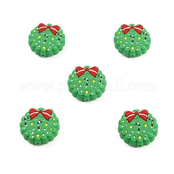 食品グレードの環境に優しいシリコーン焦点ビーズ  クリスマスベル模様  26x9.5mm  穴：2mm&nbsp;SIL-WH0012-015B