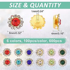 600Pcs 6 Colors Sew on Rhinestone&nbsp;RGLA-FH0001-02