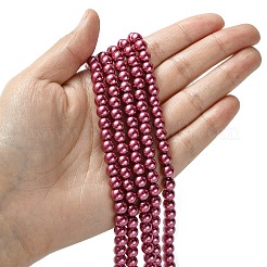 Eco-Friendly Dyed Glass Pearl Beads Strands&nbsp;X-HY-A008-6mm-RB027