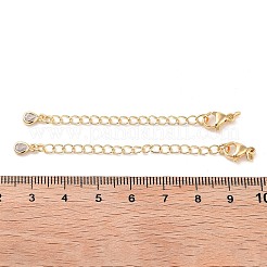 Brass with Cubic Zirconia Chain Extender&nbsp;KK-B102-41G