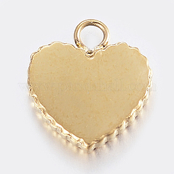 304ステンレススチールエナメルチャーム  ハート  ゴールドカラー  レッド  12x10.5x2mm  穴：2mm&nbsp;STAS-H446-150E