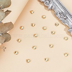 ラックメッキ真鍮チャーム16個。  カドミウムフリー＆鉛フリー  長持ちメッキ  ハート  18KGP本金メッキ  5.5x5x2mm  穴：0.7mm&nbsp;KK-BC0014-17