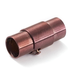 イオンプレーティング（IP）304ステンレススチールロックチューブマグネット留め具  コラム  赤銅鉱  18.5x9x8mm  穴：6mm&nbsp;STAS-G239-03R