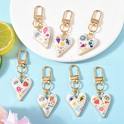 7Pcs Heart Alloy Enamel Pendant Decorations&nbsp;KEYC-YW00203