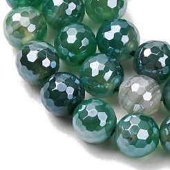 Electroplated Natural Agate Beads Strands&nbsp;G-B191-A07-8mm-09