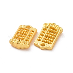 ラックメッキ合金ペンダント  そろばんチャーム  マットゴールドカラー  17x10x3.5mm  穴：1.8mm&nbsp;FIND-H034-02G