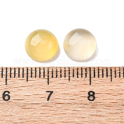 天然黄色の瑪瑙のカボション  染め＆加熱  半円/ドーム  8x4.5mm&nbsp;G-K348-07C-04