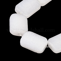 天然石ホワイトジェイドビーズ連売り  長方形  13x18x6mm  穴：0.8mm  約22個/連  15.75''（40センチメートル）&nbsp;G-M420-M06-02