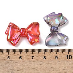 UVメッキ透明アクリルビーズ  虹色の  蝶結び  ミックスカラー  20x29.5x7.5mm  穴：2mm&nbsp;MACR-L007-04C