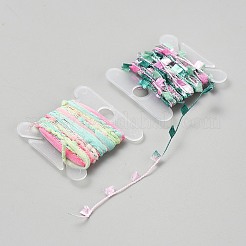 ポリエステルフリンジトリムリボン  衣服のカーテンの装飾用  シーグリーン  2~5mm  6スタイル  2m /スタイル  12メートル/セット&nbsp;OCOR-TAC0023-06A