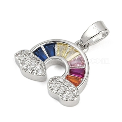 Brass Micro Pave Cubic Zirconia Pendants&nbsp;KK-L231-02P