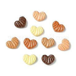 不透明樹脂模造食品デコデンカボション  ハートチョコレート  ミックスカラー  11x14x5mm&nbsp;RESI-CJC0023-11