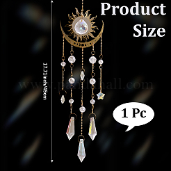 1Pc Metal Moon Hanging Ornaments&nbsp;AJEW-CN0004-04B
