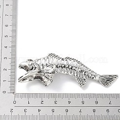 チベット風合金ビッグサイズペンダントトップ  魚の骨  アンティークシルバー  26x76x11.5mm  穴：11x6mm&nbsp;PALLOY-D027-08AS