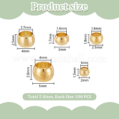 500Pcs 5 Styles Brass Crimp Beads&nbsp;FIND-PH0023-53