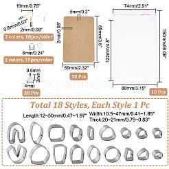 DIYイヤリング作り探しキット  430個のステンレススチールポリマークレイカッターを含む  プラスチック製ピアスキャッチ  金属製のピアスフックと丸カン  oppバッグ  イヤリングディスプレイカード  ミックスカラー  1.05~4.1x2~5x2~2.1cm  118個/セット&nbsp;CELT-UN0001-02
