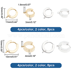 16Pcs 4 Style 201 Stainless Steel Huggie Hoop Earrings Findings&nbsp;STAS-AR0001-36