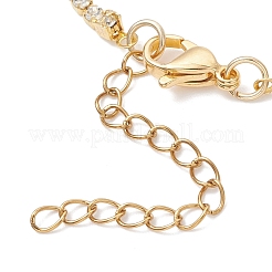 Square Brass Rhinestone Strass Chains Bracelets for Women&nbsp;BJEW-JB12845