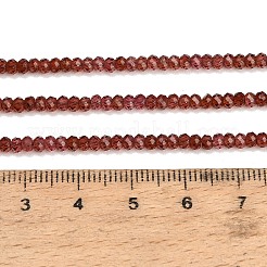 天然石ガーネットビーズ連売り  多面カット  ロンデル  3x2mm  穴：0.6mm  約177~185個/連  15.31''~15.43''（38.9~39.2センチメートル）&nbsp;GG-CBA77FB-C02-01
