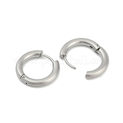 変色しにくいつや消し304ステンレススチール製女性用フープピアス  316ステンレススチールピン付き  ステンレス鋼色  2x11~12mm&nbsp;EJEW-C096-32A-P