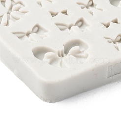 食品グレードのシリコンモールド  フォンダン型  DIYケーキデコレーション用  チョコレート  キャンディ  UVレジン＆エポキシ樹脂ジュエリー作り  蝶結び  ライトグレー  67x67x5mm&nbsp;X-DIY-L019-021A