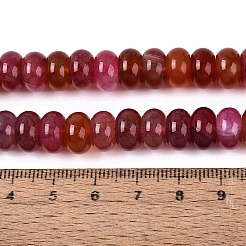 天然石瑪瑙ビーズ連売り  滑らかなロンデル  染め  サンゴ  10~10.5x5.5~6mm  穴：0.7~1.2mm  約61~69個/連  14.37~15.55インチ（36.5~39.5cm）&nbsp;G-Q613-01E-07