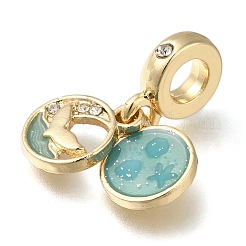 Rack Plating Alloy Enamel European Dangle Charms&nbsp;PALLOY-A009-20G