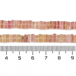 手作りランプワークビーズ連売り  シードビーズ付きスクエア  ピンク  5.5~6x5~6x2.5~3mm  穴：0.7mm  約151~153個/連  16.14''（41センチメートル）&nbsp;LAMP-Q037-02B-04