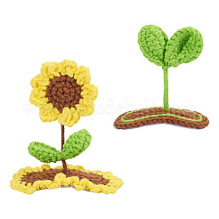 2Pcs 2 Styles Handmade Knitted Wool Snap Hair Clip&nbsp;AJEW-TA0001-59