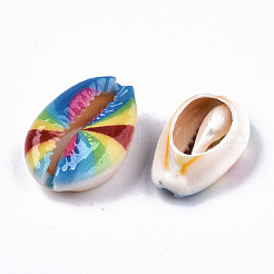 Printed Natural Cowrie Shell Beads&nbsp;SHEL-S266-20