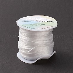 （不良見切り販売：軸変形）  フラット弾性クリスタルストリング  弾性ビーズ糸  ストレッチブレスレット作り用  ホワイト  0.8mm  約65.62ヤード（60m）/ロール&nbsp;EW-XCP0001-08