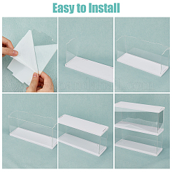 2-Tier Rectangle Transparent Acrylic Minifigures Display Case&nbsp;ODIS-WH0099-08B
