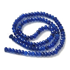 染め天然マレーシアジェイド翡翠ロンデルビーズ連売り  多面カット  ダークブルー  4x2~3mm  穴：1mm  約110~115個/連  14インチ&nbsp;X-G-E316-2x4mm-68