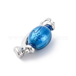 304ステンレススチールエナメルコネクタペンダント  地球儀  ブルー  18x15x7.5mm  穴：2.5mm&nbsp;STAS-B085-29P
