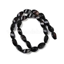 天然ブラックオニキス(染色&加熱)ビーズ連売り  ツイスト  16x8x8.5mm  穴：1.2mm  約25個/連  15.87''（40.3センチメートル）&nbsp;G-U018-G07-01