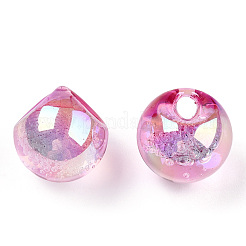 UV Plating Rainbow Iridescent Acrylic Beads&nbsp;X-OACR-G012-04A