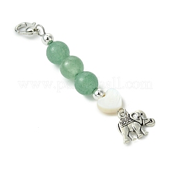 Alloy Elephant & Freshwater Shell Beads Pendant Decorations&nbsp;HJEW-JM02703
