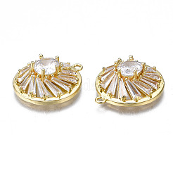 Brass Clear Cubic Zirconia Pendants&nbsp;ZIRC-S069-006G