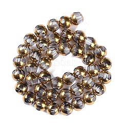 電気メッキガラスビーズセット  フルメッキ  多面カット  ラウンド  ゲインボロ  7x8mm  穴：1.5mm  約42個/連  12.20''（31センチメートル）&nbsp;EGLA-Q128-04A-FP07