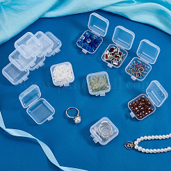 スタッドピアス用ミニPPプラスチック梱包箱400個  正方形  透明  4x3.4x1.85cm&nbsp;CON-PH0003-46