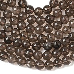 天然石スモーキークォーツビーズ連売り  ラウンド  6mm  穴：1mm  約61個/連  14.9インチ〜15.1インチ&nbsp;X-G-D840-62-6mm