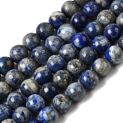 天然石ラピスラズリビーズ連売り  ラウンド  5.5~6mm  穴：1mm  約58~60個/連  15インチ（38cm）&nbsp;G-A163-07-6mm