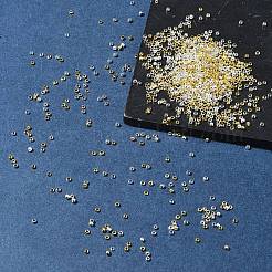 1200 個 2 色真鍮つぶし玉  カドミウムフリー＆鉛フリー  ロンデル  ゴールドカラー  2x1.2mm  600pc&nbsp;KK-FS0001-38