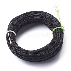 編組鋼線ロープコード  ブラック  2x2mm  10 m /ロール&nbsp;TWIR-Z001-09