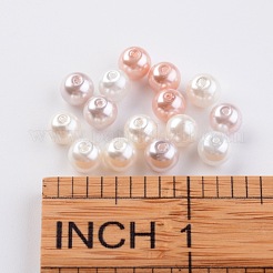 ガラスパールビーズセット  ほんのりピンクミックス  環境に優しい  ラウンド  染め  ミックスカラー  6mm  穴：0.7~1.1mm  約400個/箱。&nbsp;HY-JP0001-02-A