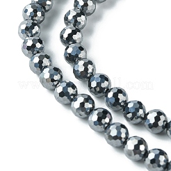テラヘルツストーンビーズ連売り  多面カット  ラウンド  6~6.5mm  穴：1mm  約60~61個/連  14.76~14.96インチ（37.5~38cm）&nbsp;G-F748-Q01