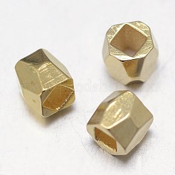 Faceted Barrel Brass Spacer Beads&nbsp;KK-E738-57